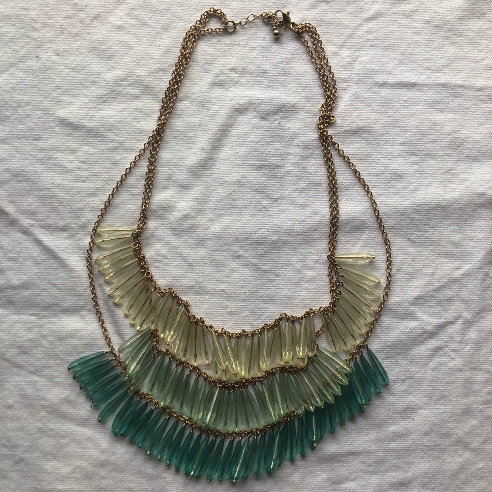 Layered teal necklace